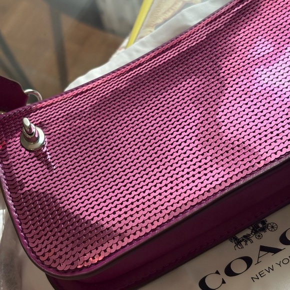 Coach Pink Clutch with Metallic Accents - Picture 12 of 15